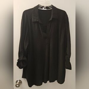 Jane and Delancey Black Tunic with Collar